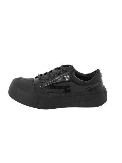 Thick Sole Lace-Up PU Leather Shoes
