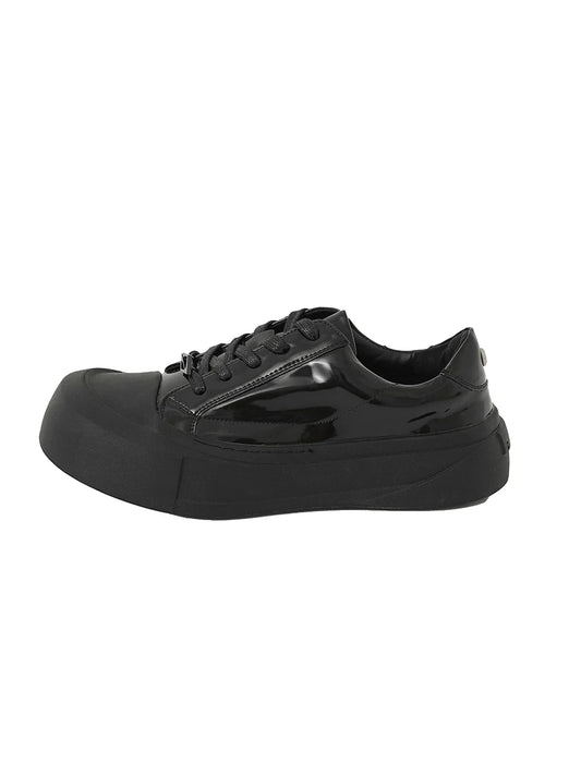 Thick Sole Lace-Up PU Leather Shoes