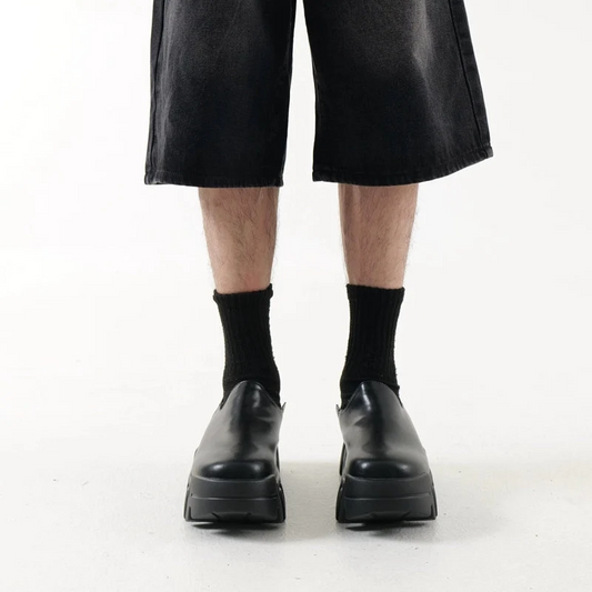 Bulldozer Chunky Sole Tank Leather Derby Loafers