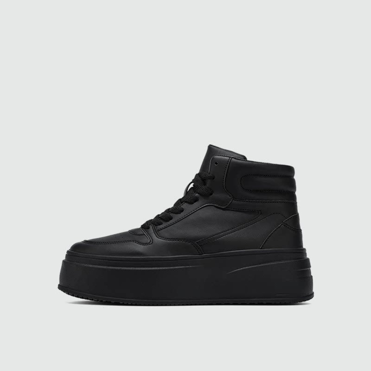High-Top Platform Chunky Sole Lace-Up Sneakers