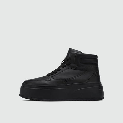 High-Top Platform Chunky Sole Lace-Up Sneakers