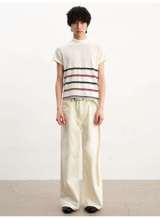 Straight-Leg Jeans with a Natural Wash