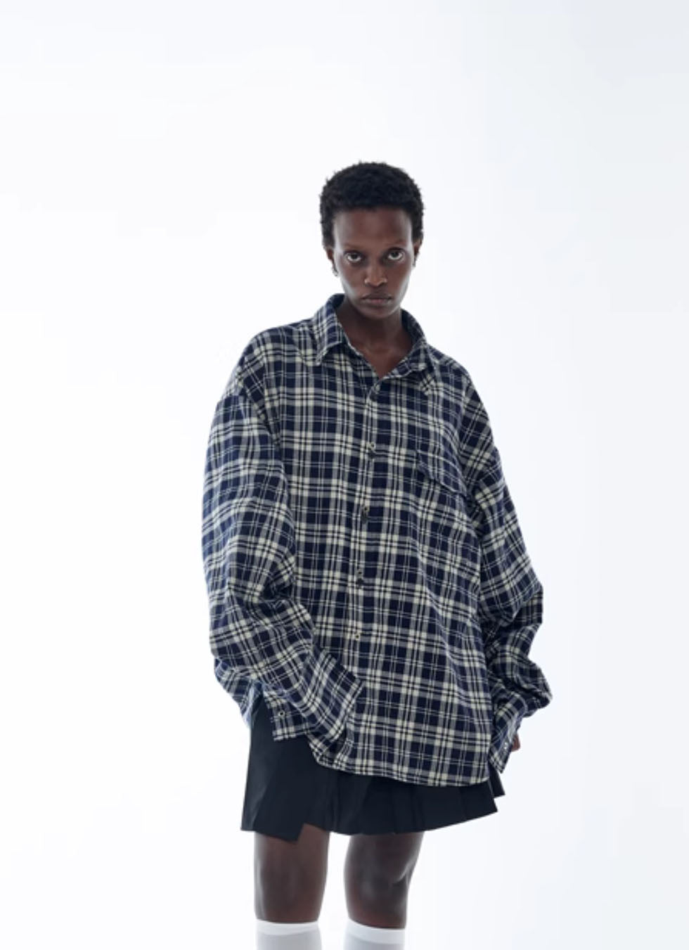 Original design checkered casual shirt