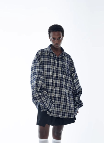 Original design checkered casual shirt