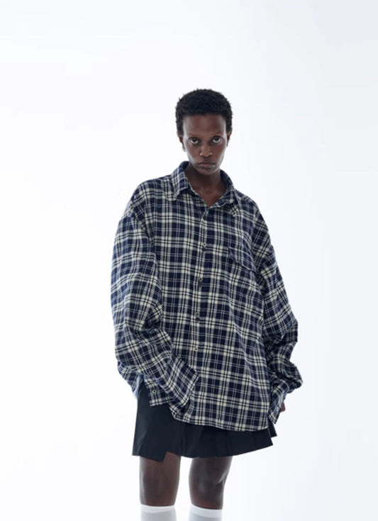 Original design checkered casual shirt