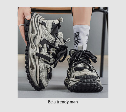 Washed Finish Platform Chunky Sneakers