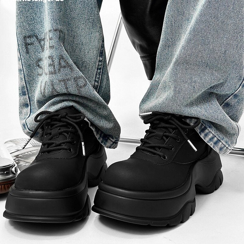 Platform Thick Sole Lace-Up Sneakers