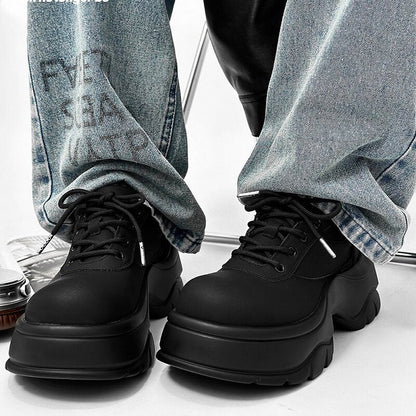Platform Thick Sole Lace-Up Sneakers