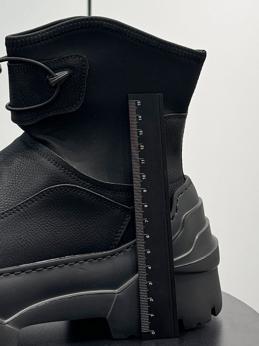 Drawstring Platform Thick Sole Short Boots WN24646