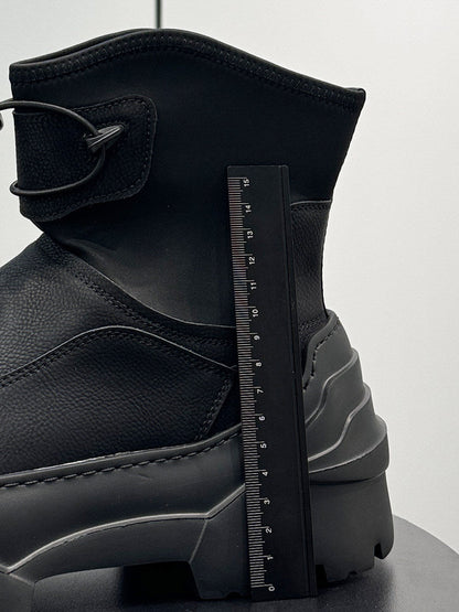 Drawstring Platform Thick Sole Short Boots WN24646