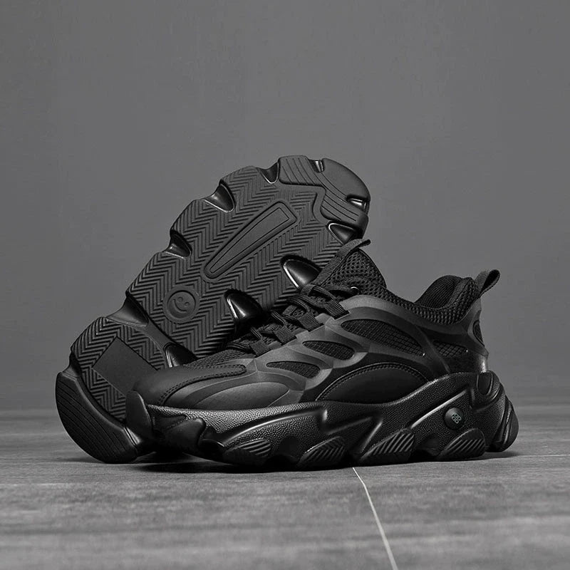Thick Sole Mesh Lace-Up Sneakers