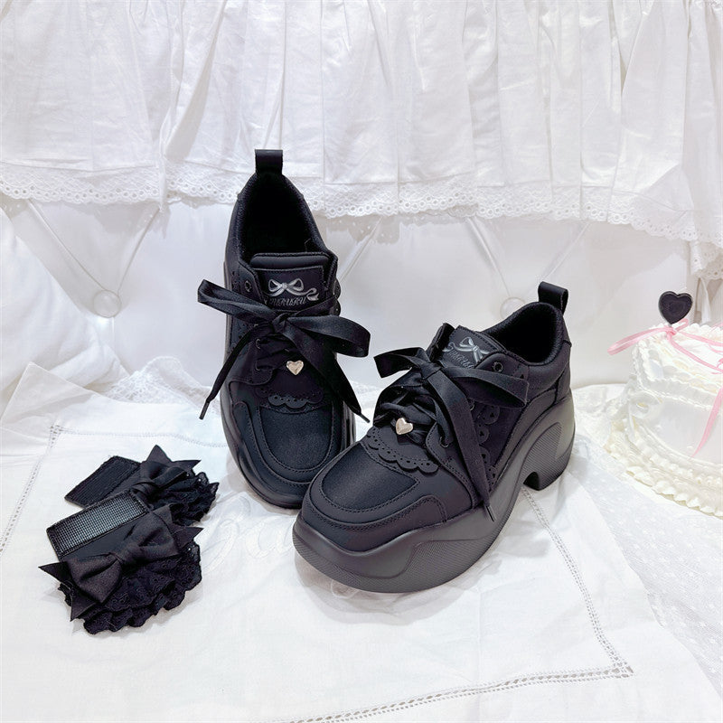 Leilei Lace Bow Platform Shoes