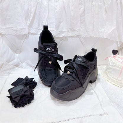 Leilei Lace Bow Platform Shoes
