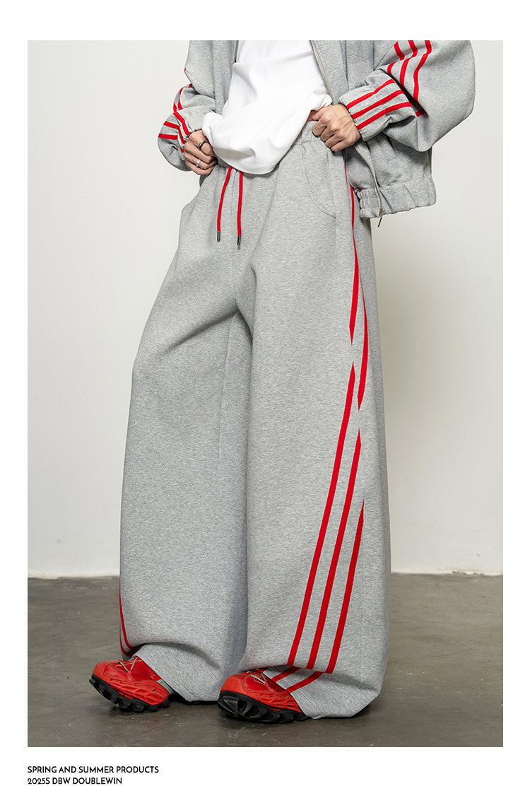 Rope Contrast Color Sweatshirt Set