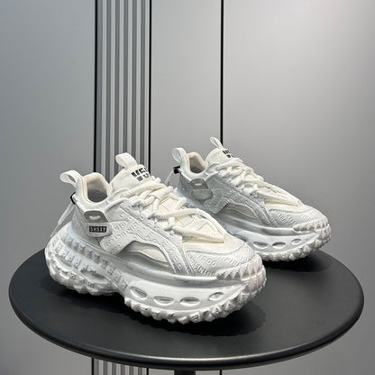 Emboss Rope Thick Sole Dad Sneakers