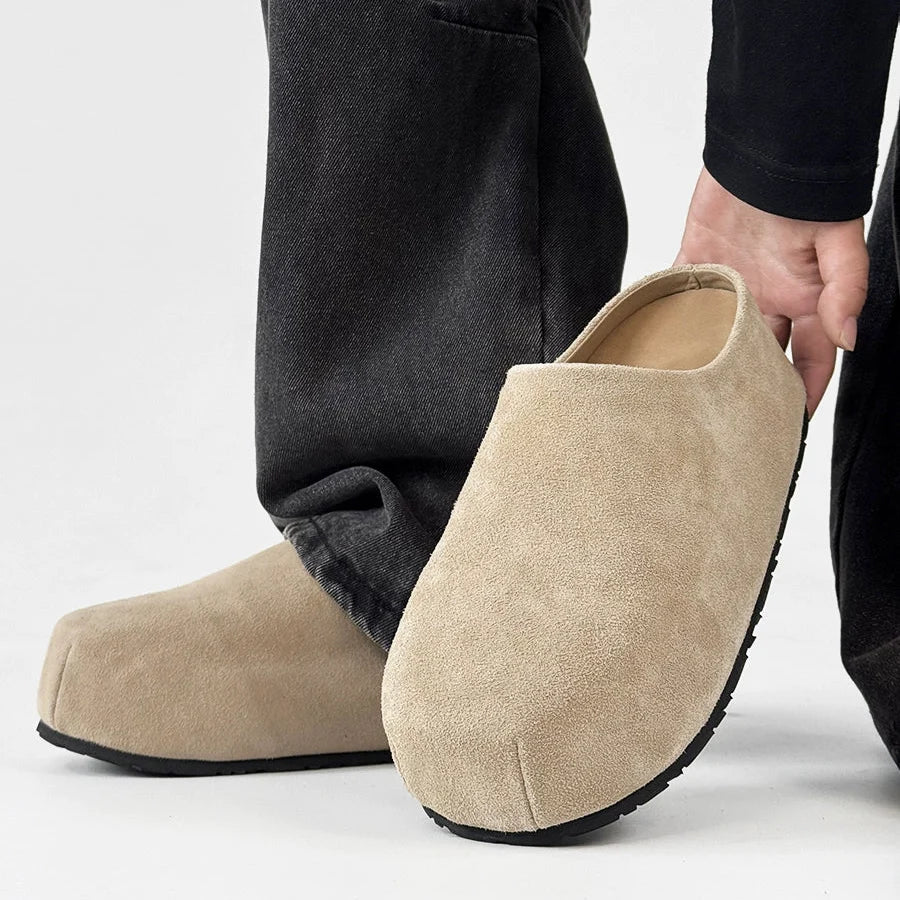 Large Toe Design Slip-On Suede Shoes