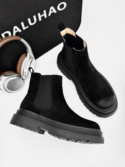 Suede Side Gore Thick Sole Short Boots