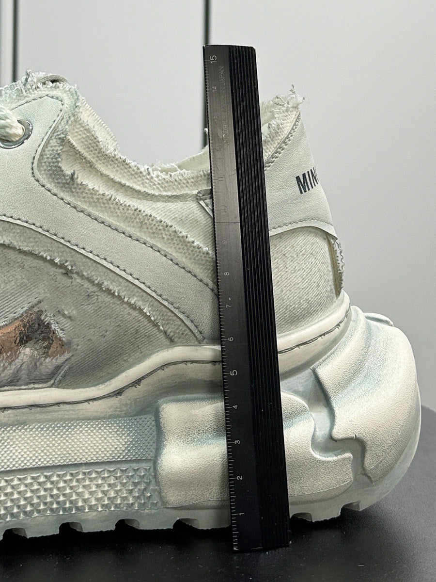 Panel Platform Chunky Sole Sneakers