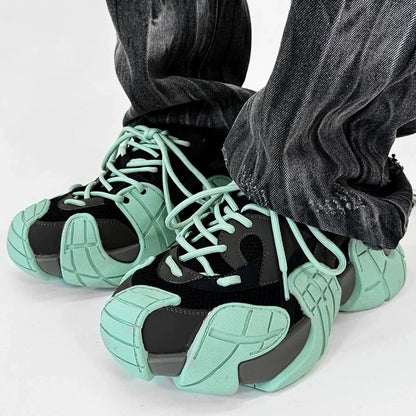 Chunky Sole Mesh Design Large Toe Shoes