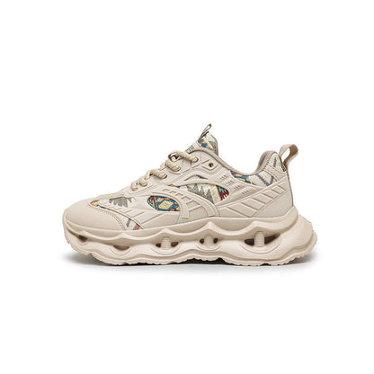 Platform Patchwork Lace-Up Sneakers