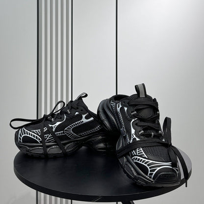 Metallic Panel Rope Lace Slip-On Shoes