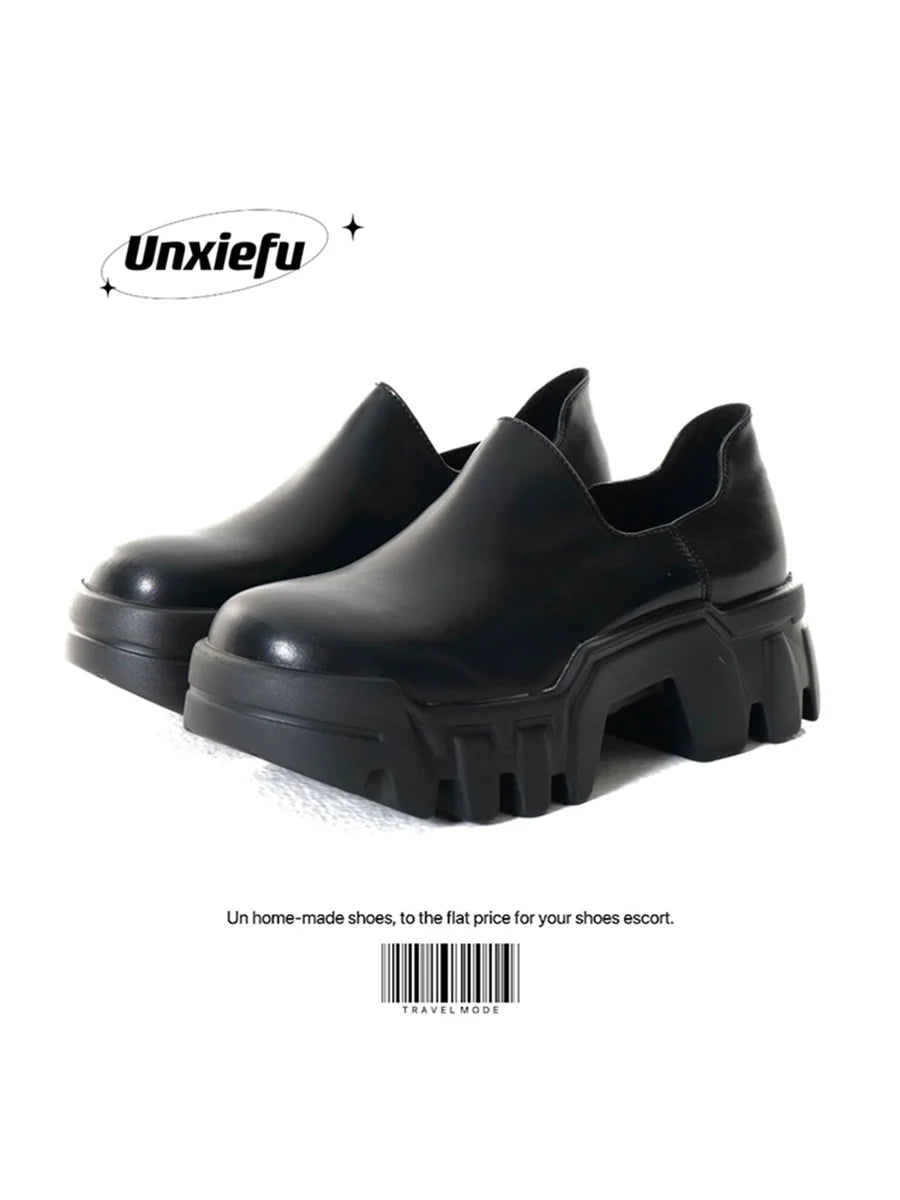 Bulldozer Chunky Sole Tank Leather Derby Loafers WN20783
