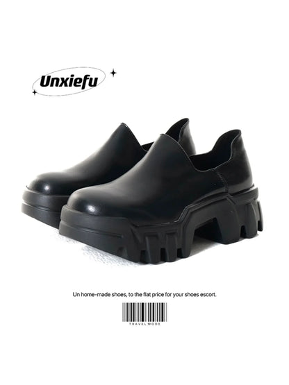 Bulldozer Chunky Sole Tank Leather Derby Loafers WN20783