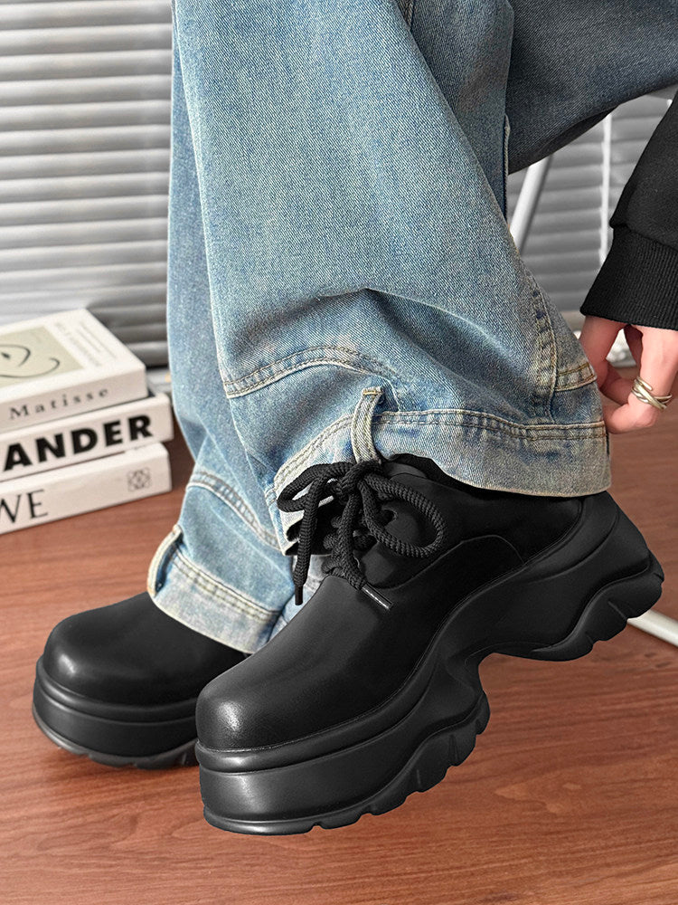 Platform Thick Sole Lace-Up Sneakers