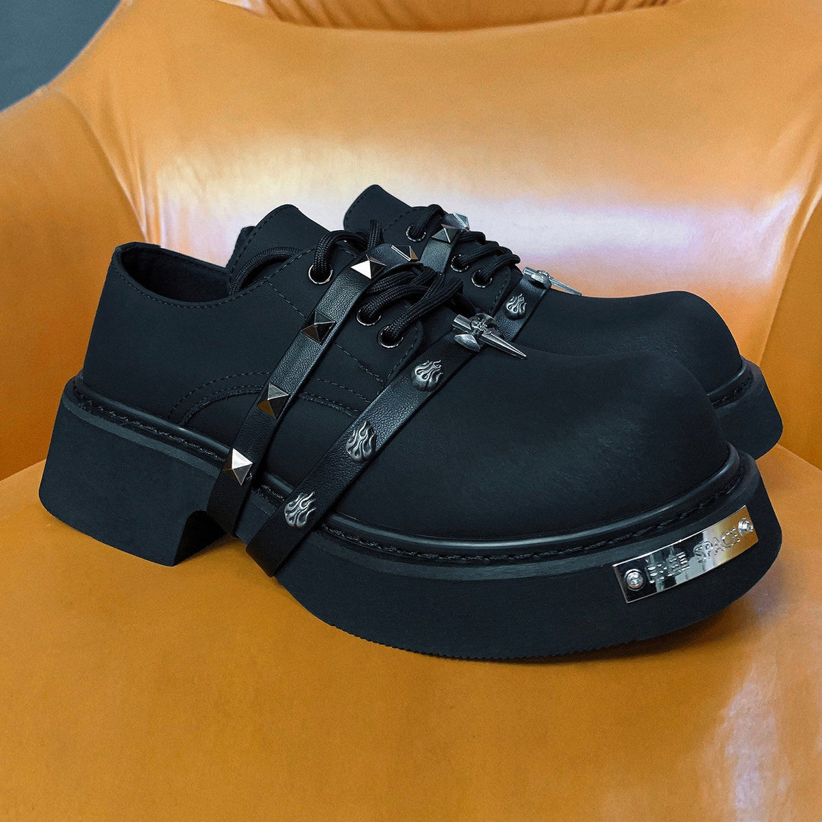 Studded Cross Chunky Sole Sneaker Boots