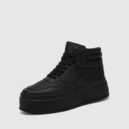 High-Top Platform Chunky Sole Lace-Up Sneakers