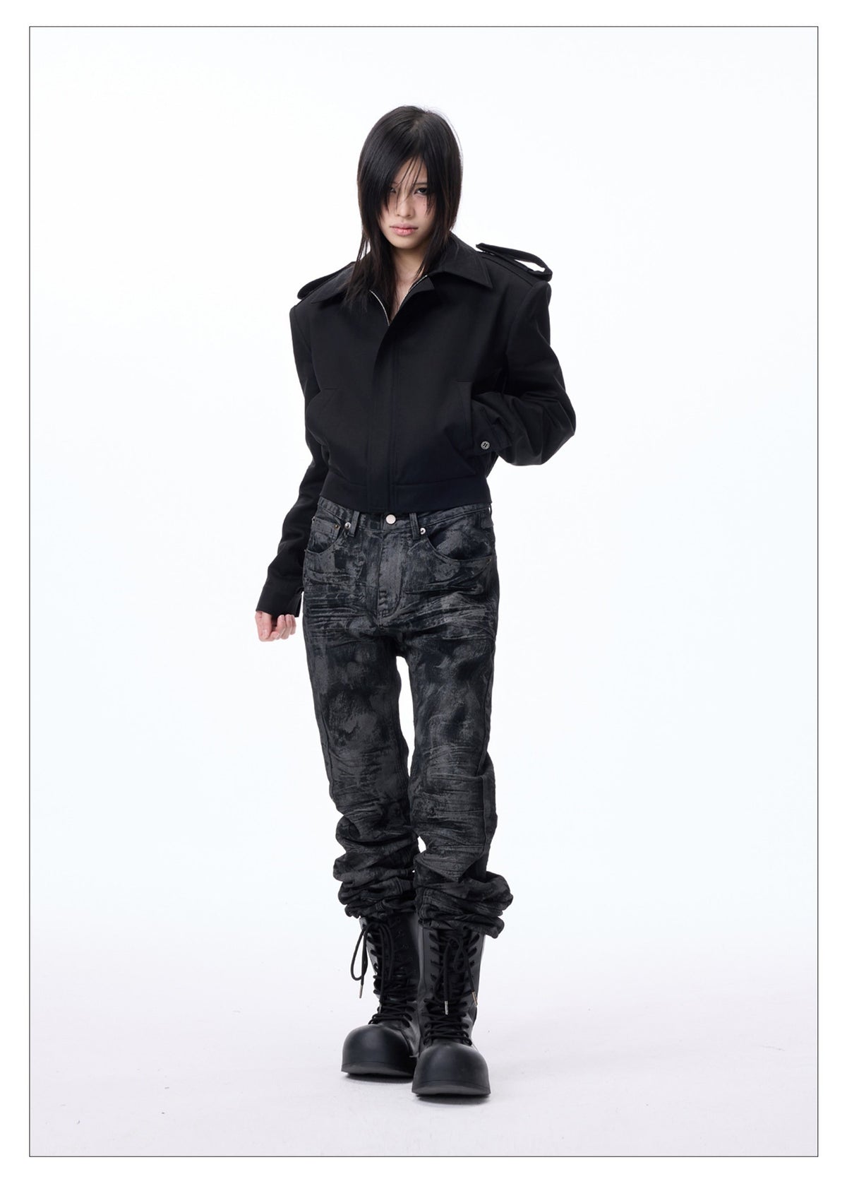 Glitter Skinny Slim Fit Black Jeans