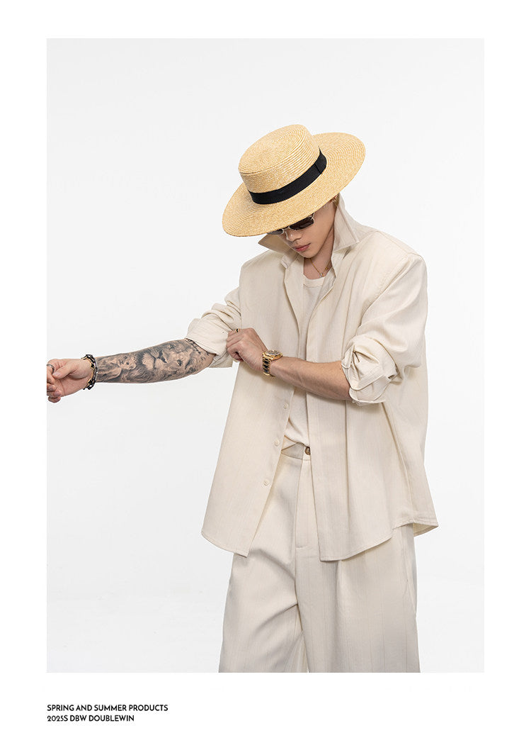 Relaxed Drape Shirt Set