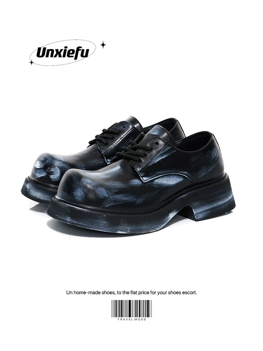 Chunky Sole Leather Derby Shoes