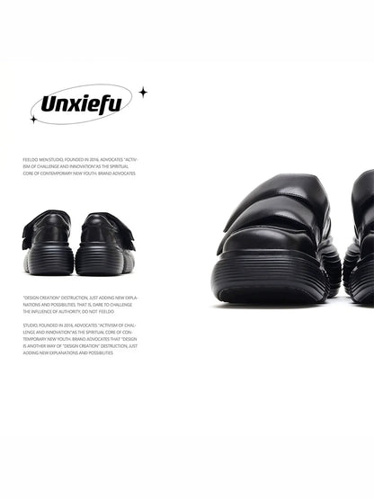 Square Toe Chunky Sole Velcro Dad Sneakers