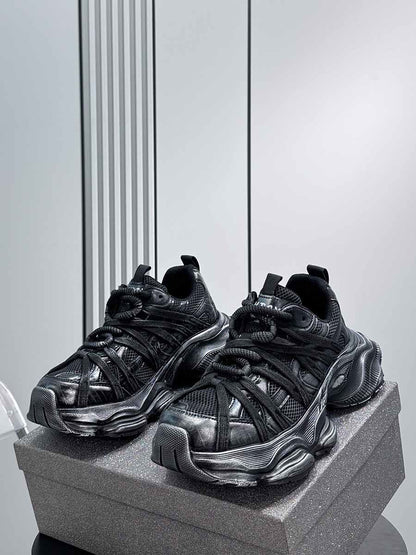 Breathable Mesh Chunky Platform Sneakers WN24801