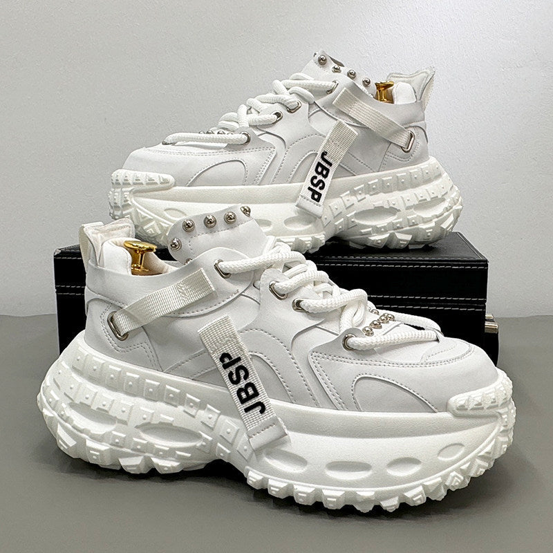 Chunky Platform Studded Lace-Up Sneaker Boots