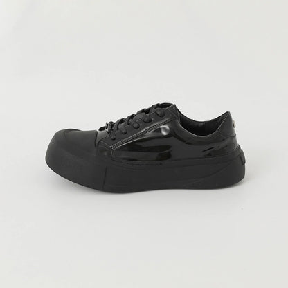 Thick Sole Lace-Up PU Leather Shoes