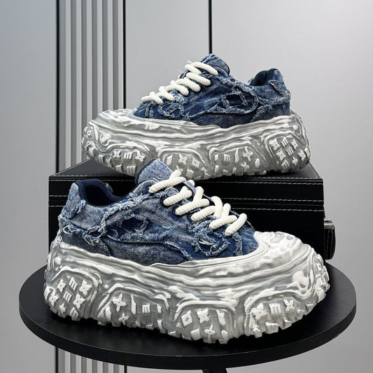 Platform Denim Lace-Up Sneakers WN24826