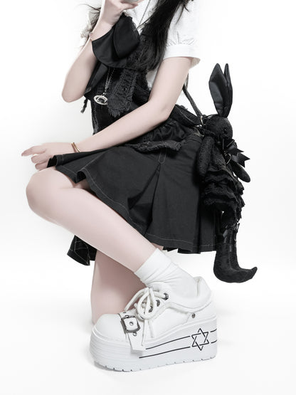 Buckle Canvas Platform Shoes