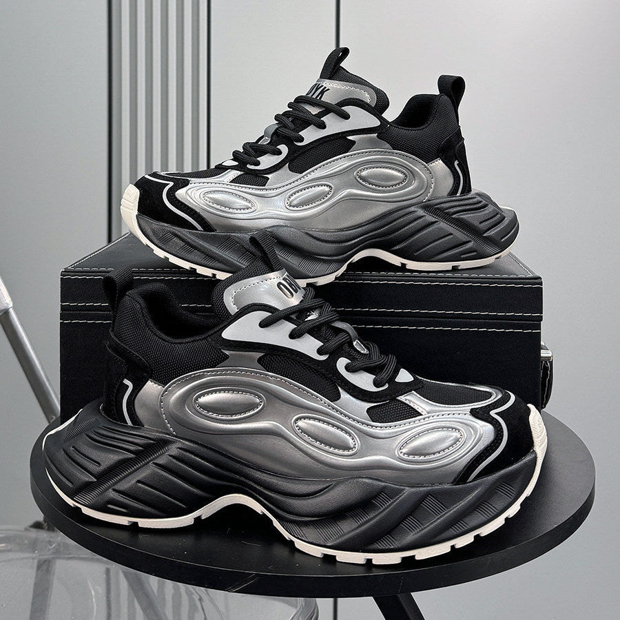 Metallic Panel Chunky Sole Sneakers
