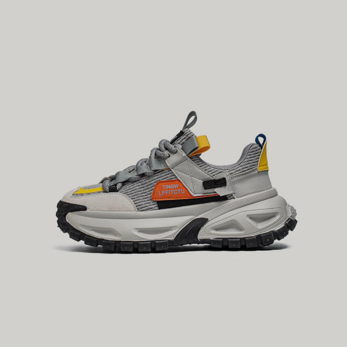 Color-Block Panel Trail Lace-Up Sneakers