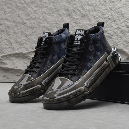 Distressed Check Platform Sneakers WN24728
