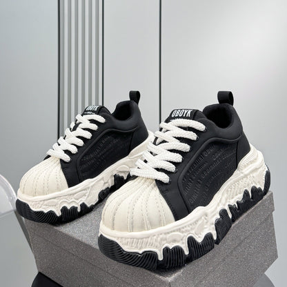 Shell Toe Embossed Chunky Sole Sneakers