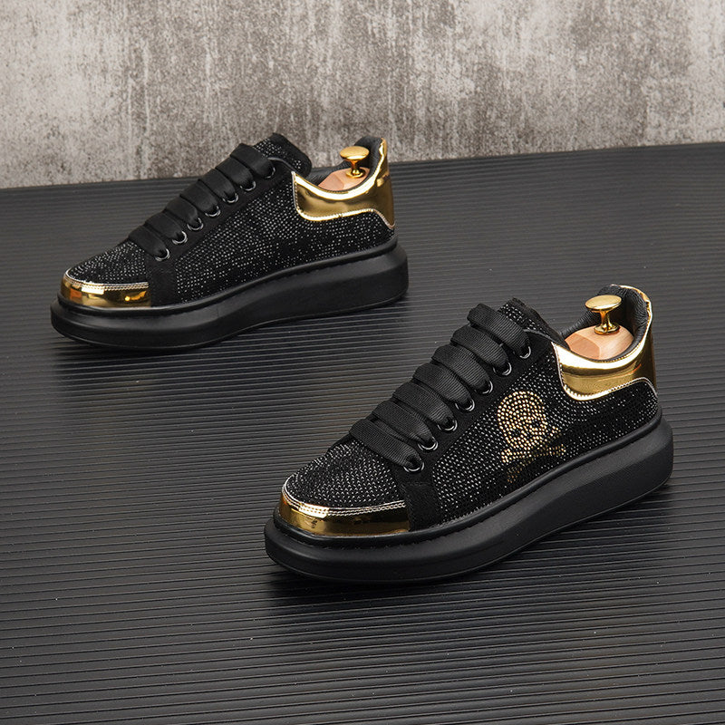 Rhinestone Skull Platform Sneakers