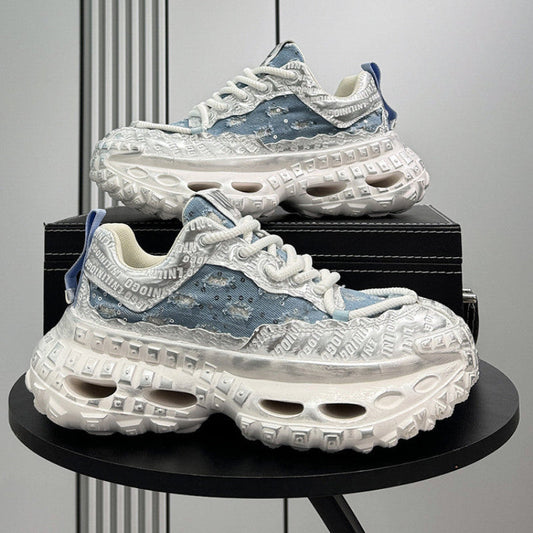 Denim Embroidery Air Sole Chunky Sole Sneakers WN24693