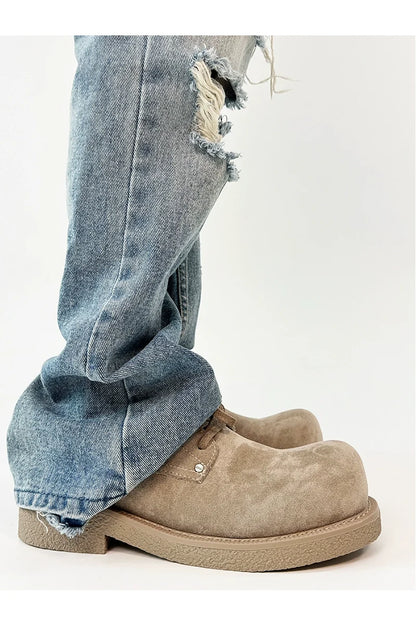 Chunky Suede Platform Derby Shoes