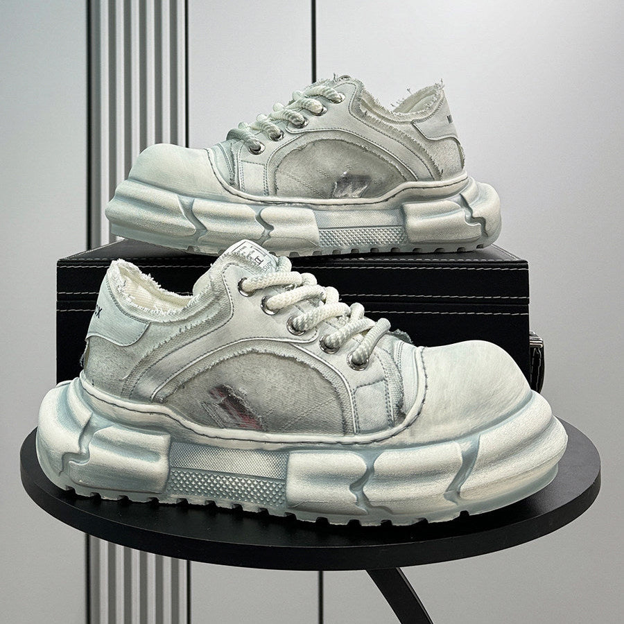 Panel Platform Chunky Sole Sneakers