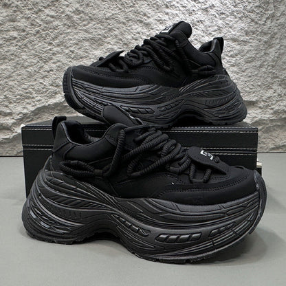 Rope Lace Panel Chunky Sole Sneakers