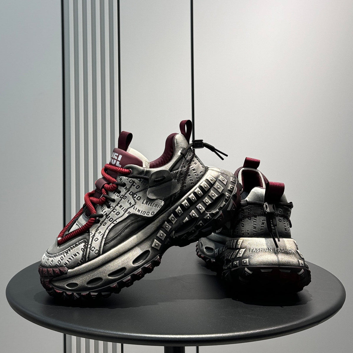 Emboss Rope Thick Sole Dad Sneakers