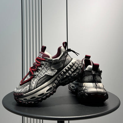 Emboss Rope Thick Sole Dad Sneakers
